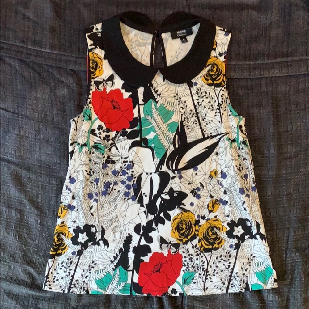 ModCloth Peter Pan Collar sleeveless floral cotton